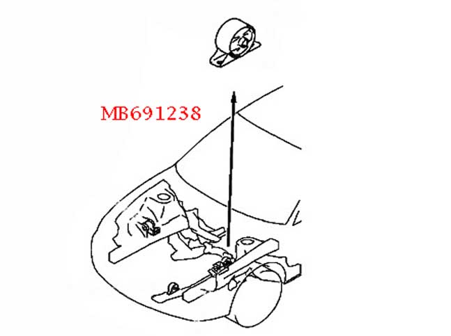 Mitsubishi Carisma. MB691238. Опора двигателя задняя. Подушка двигателя задняя. Б/У.