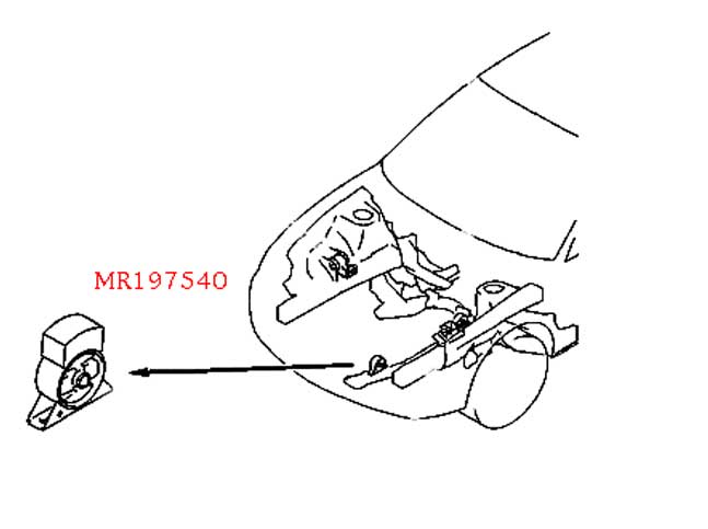 Mitsubishi Carisma. MR197540. Опора двигателя передняя. Подушка двигателя передняя. Б/У.