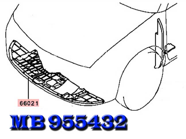 Mitsubishi Carisma. MB955432. Пыльник двигателя центральный. Пластиковая защита двигателя.Б/У.